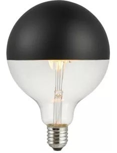 Bec semioglindat ,globular  G125 LED 6,5 W  E27  230V; www.becurispeciale.ro; Becuri decorative